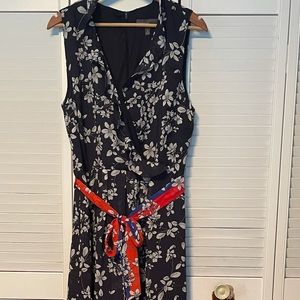 MULTICOLORED BLUE RED MAXI DRESS SIZE 16